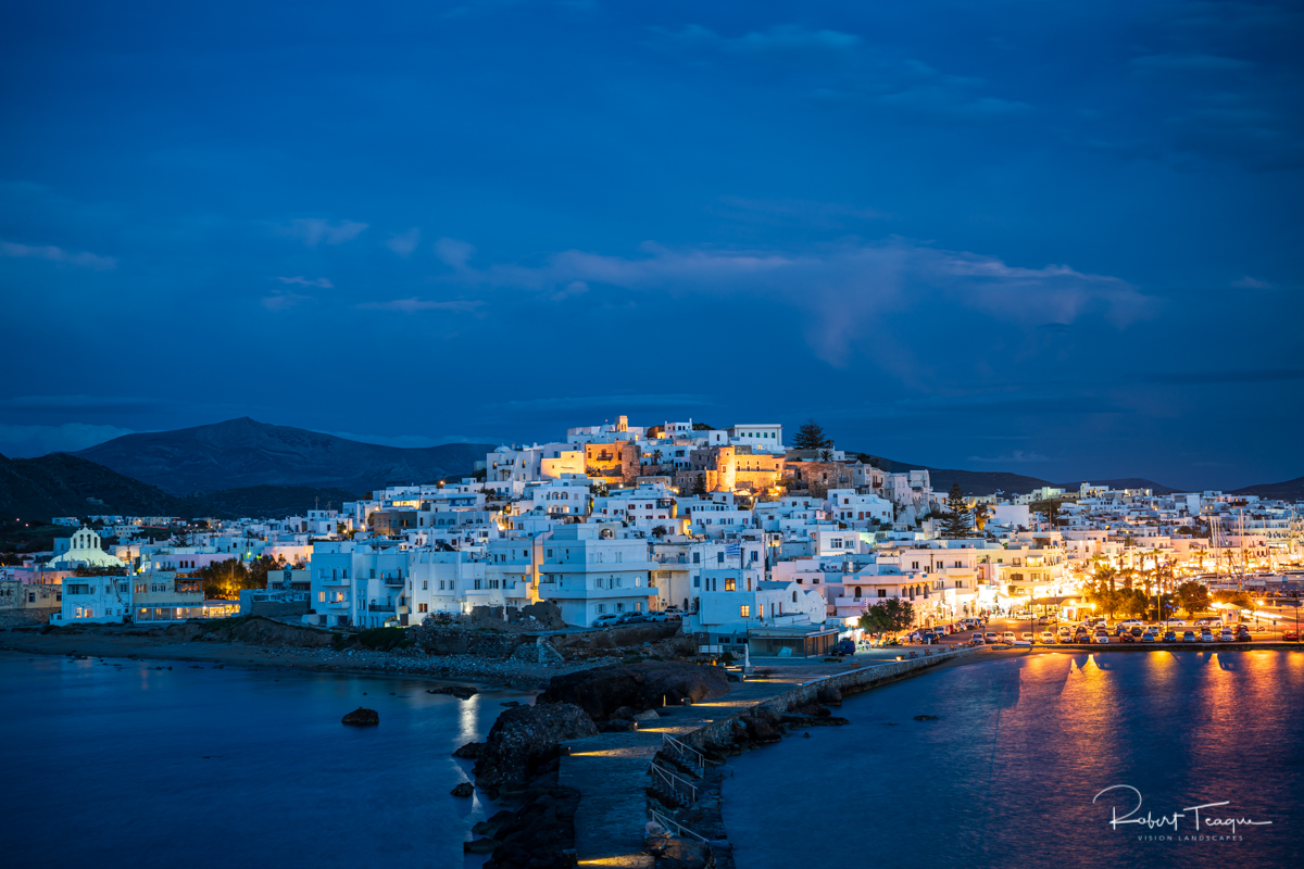 Night Falls over Naxos as seen from the Portara
