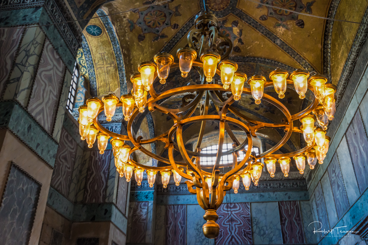 Chandelier at entrance to the Hagia Sophia