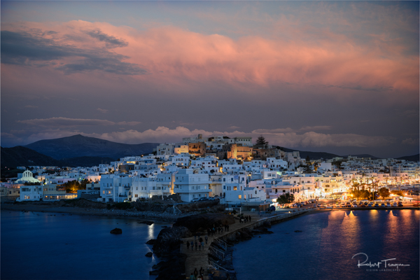 Naxos Town from the Portara at Sunset