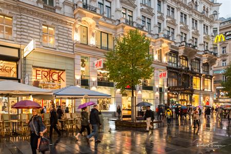Shopping on a Wet Evening in Vienna