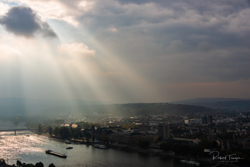 Sunbeams over the Rhine